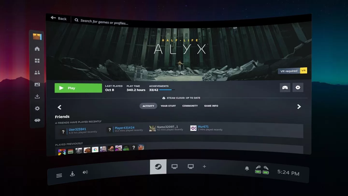 Steam Link Oculus Meta Quest VR Game
