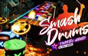 Smash Drums Oculus Meta Quest VR game<span class="mi-jiaobiao" style="background-color: #a30067;">Mixed reality</span>