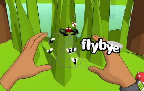 Flybye Spider Web VR Oculus Meta Quest all-in-one gesture control game<span class="mi-jiaobiao" style="background-color: #02587e;">gesture control</span>